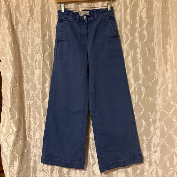 Everlane Blue Wide-Leg Cropped Chino Pants - Picture 4 of 15